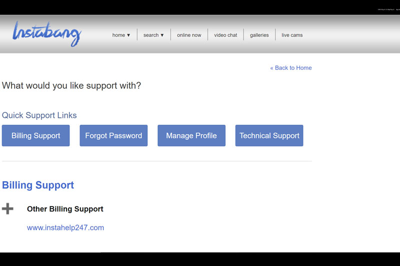 Instabang Customer Support