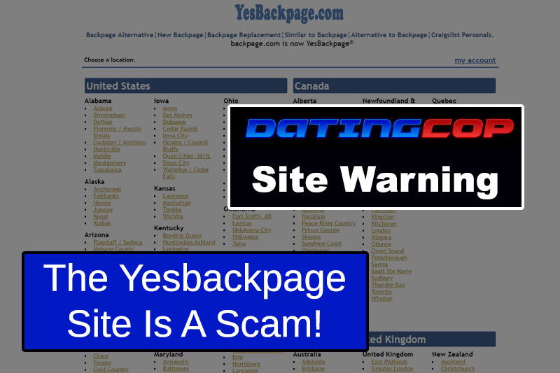 YesBackpage.com Site Homepage