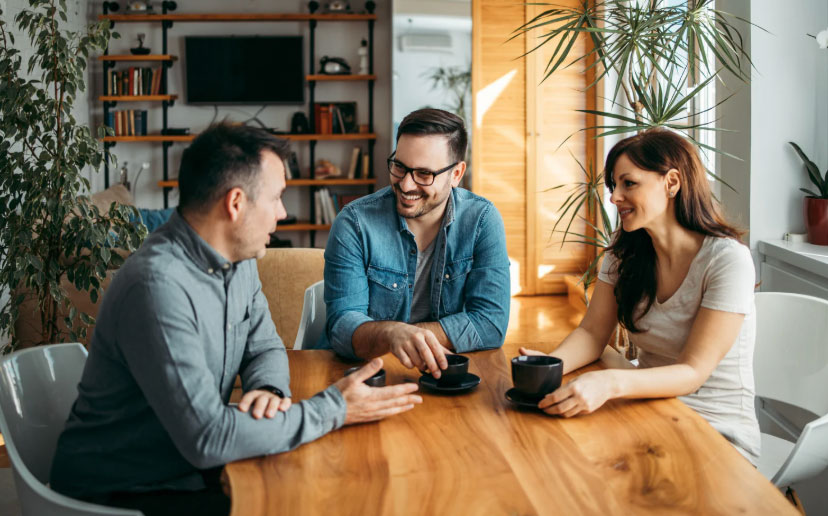 people chatting