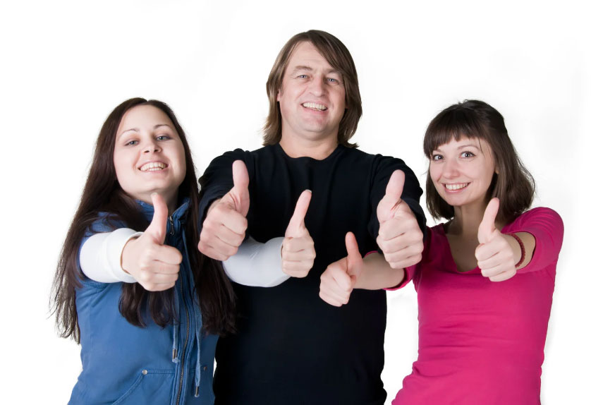 people giving thumbs up